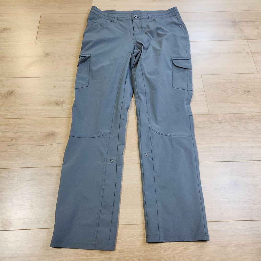 Kuhl Freeflex Roll Up Pants Womens 12 Reg Gray Cargo Hiking Outdoor Stretch